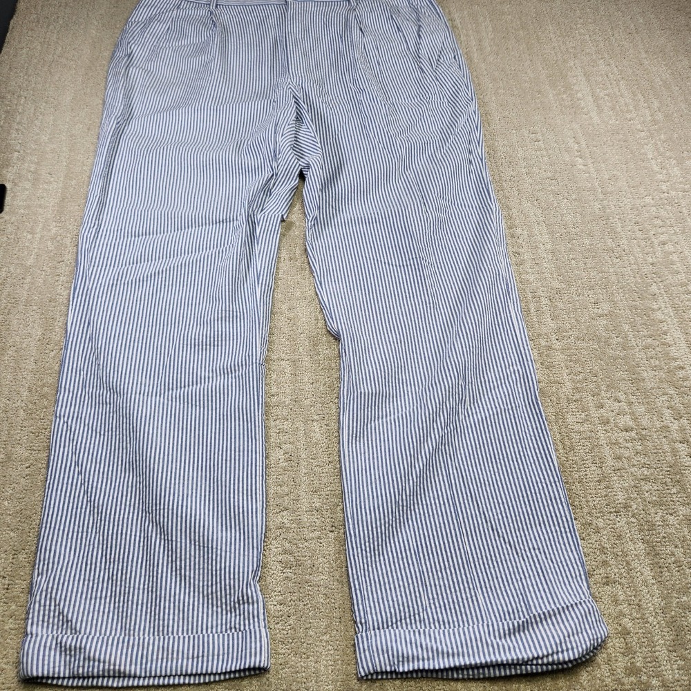 Jos A Bank Pants Men 38x32 Seersucker High Rise Pleated Trouser Cotton Striped